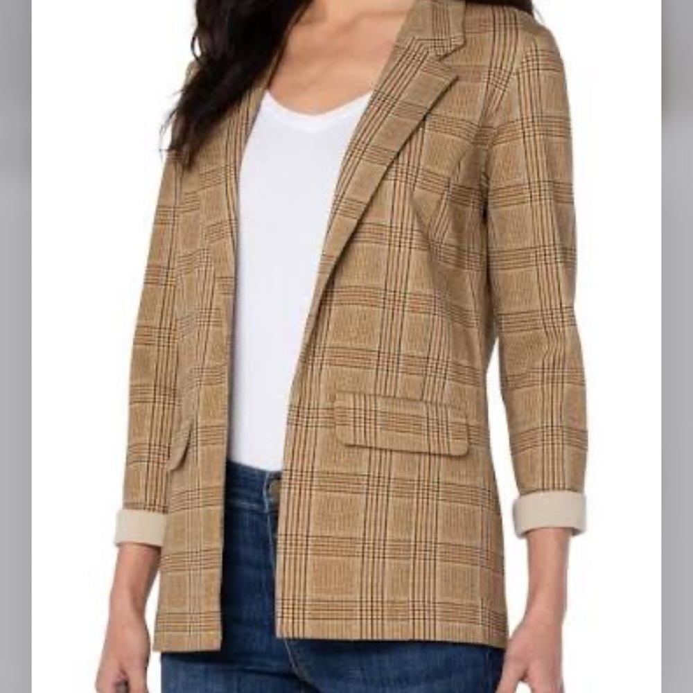 NEW Liverpool Dijon Gold And Brown Boyfriend Blazer With Princess Darts,  size L